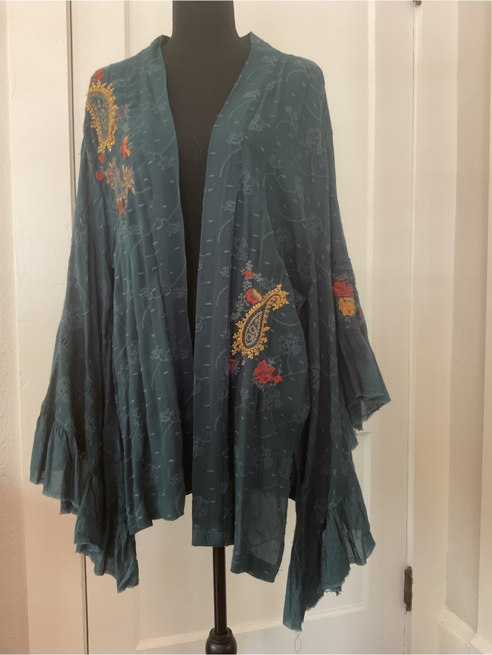 Free People Dottie West teal kimono